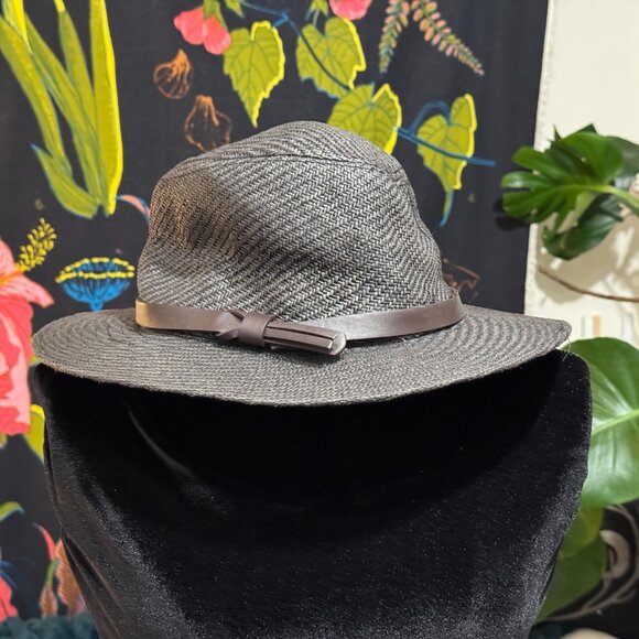 San Diego Hat Co. Fedora Style Straw Hat, Black, One Size - Picture 1 of 11